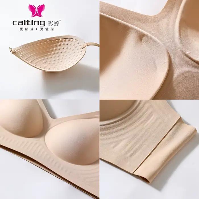 Bezšvová neviditeľná podprsenka CAITNG pre ženy s plnými prsiami s odnímateľnými vankúšikmi veľkosť M-2XL