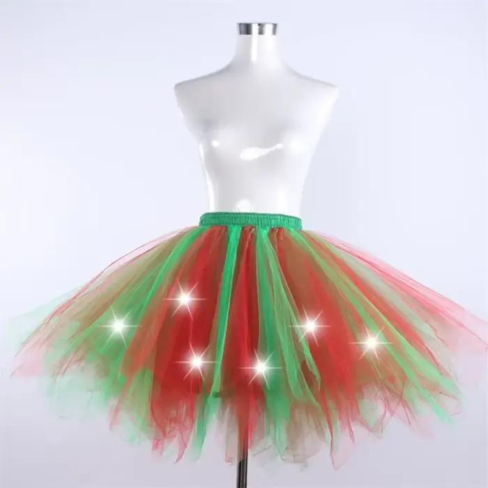 Jupes féeriques élastiques à LED scintillantes pour femmes et filles, jupe Tutu de danse de Ballet lumineuse pour fête, Costume de carnaval, mariage, Festival de noël