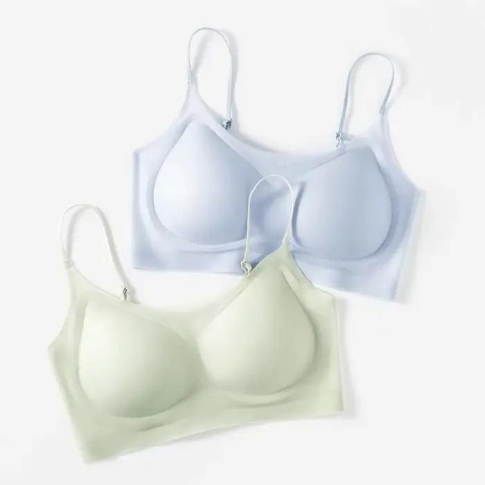 Soutien-gorge sans fil en soie glacée fine style coréen, anti-choc, sans traces, sans coutures, anti-affaissement, lingerie pour femme, yoga