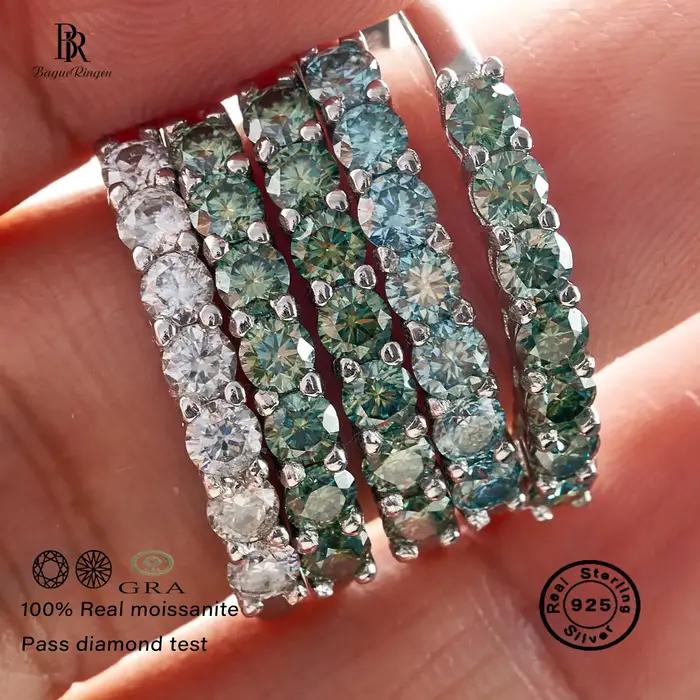 Moissanitový prsteň okrúhly Sterling striebro 0.7CT D farba VVS1 EX