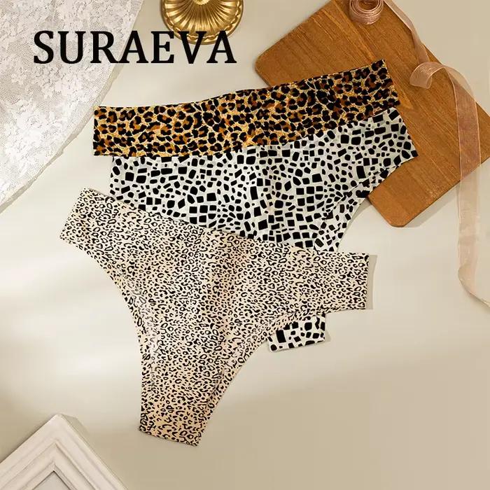 Strings sexy léopard pour femmes, culotte sans couture, coton, entrejambe, lingerie confortable, sous-vêtements féminins plus riches