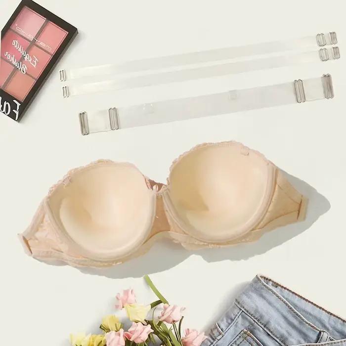 BEAUWEAR - Podprsenka s polovičnými košíčkami a mrazivými priehľadnými ramienkami