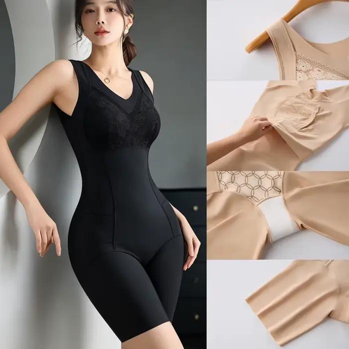 Body gainant intégral sans couture pour femme, amincissant, avec ouverture aux hanches, effet ventre plat et réducteur de volume