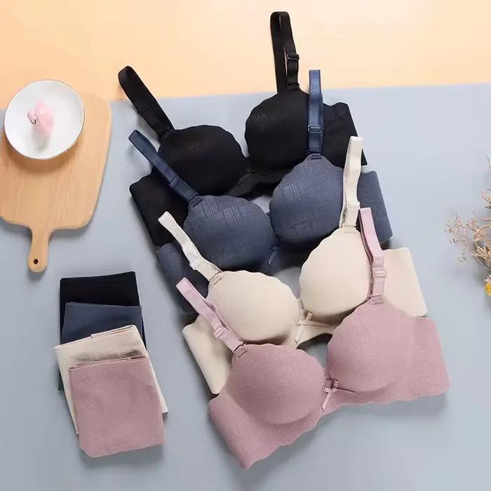 Ensemble de soutien-gorge push-up épaissi pour petits seins, sous-vêtements push-up en V profond, sans anneau en acier, poitrine plate, soutien-gorge spécial