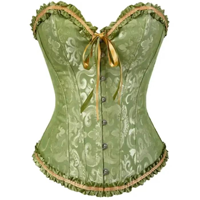 Bustiers et Corsets Sexy, hauts en dentelle florale pour femmes, Vintage, gothique, surbuste, Satin Jacquard