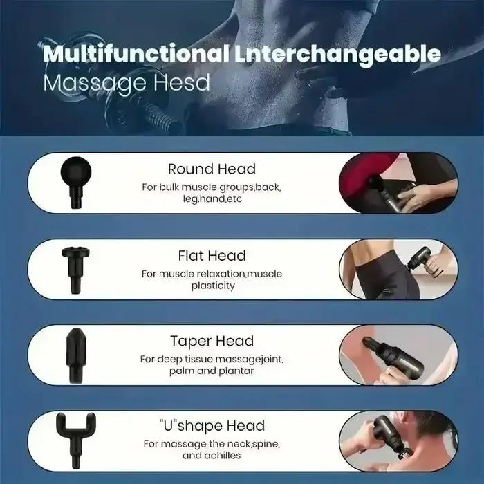 USB Mini masážna pištoľ Fascia Machine na uvoľnenie svalov vibračná tyč Masážny nástroj Fitness vybavenie