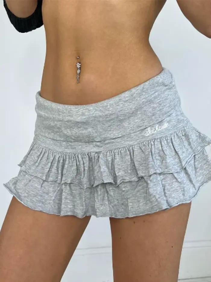 Mooyufo mäkká pevná plisovaná Super Mini sukňa Preppy Atyle Sexy tenká nízky pás sukne ženy 2024 leto móda Streetwear dáma