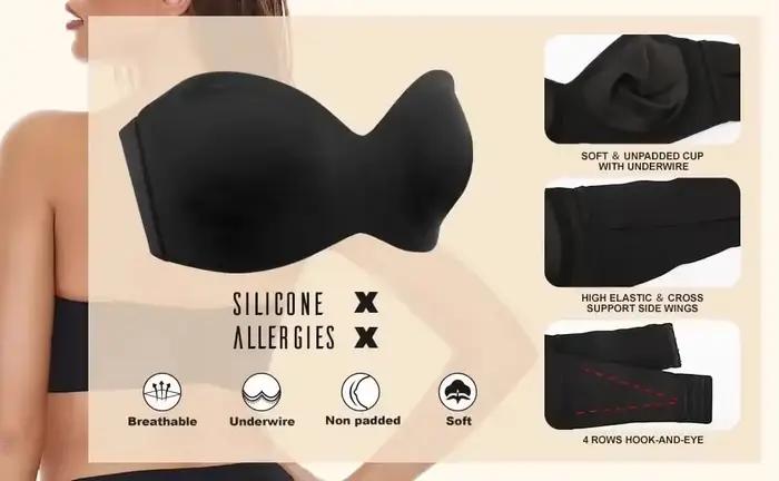 Soutien-gorge sans bretelles multi-voies antidérapant, soutien complet, Bandeau Convertible, Invisible, à armatures, taille B-G, sous-vêtements à grande tasse