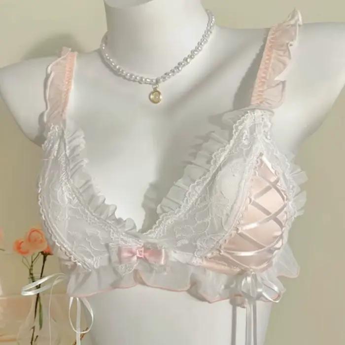 Lolita filles mince mignon dentelle petit soutien-gorge femmes triangle tasse soutien-gorge sexy
