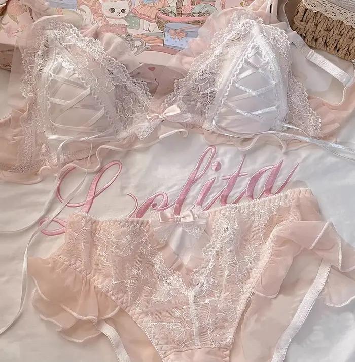 Lolita filles mince mignon dentelle petit soutien-gorge femmes triangle tasse soutien-gorge sexy