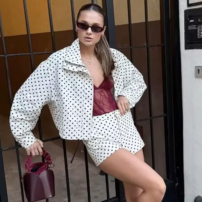 HXAO – Dámska bomber bunda s bodkami