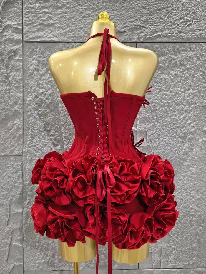 Elegantný štíhly luxusný narodeninový červený čierny obväzový outfit pre ženy Sexy lodičkové šaty na ples celebrít Klub dvojdielny set