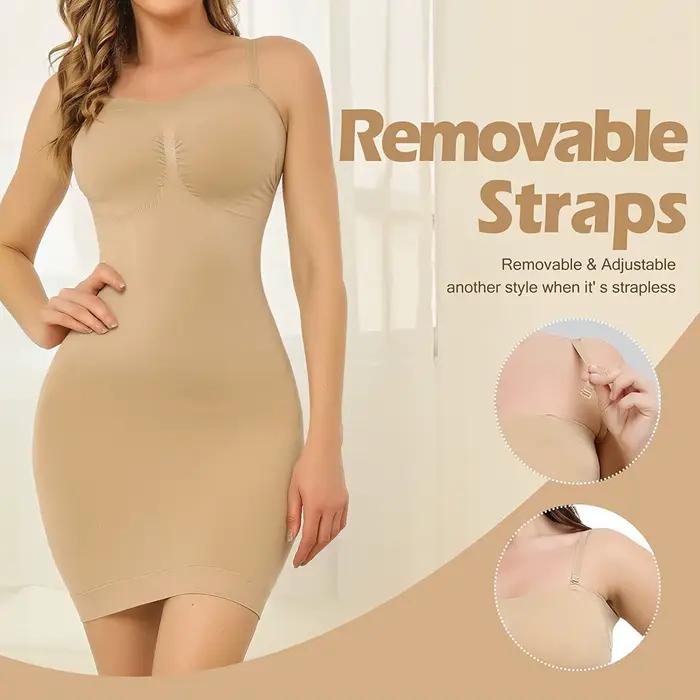Sous-robe gainante sans bretelles pour femme, avec effet ventre plat, style camisole, corset sexy et sous-vêtement amincissant