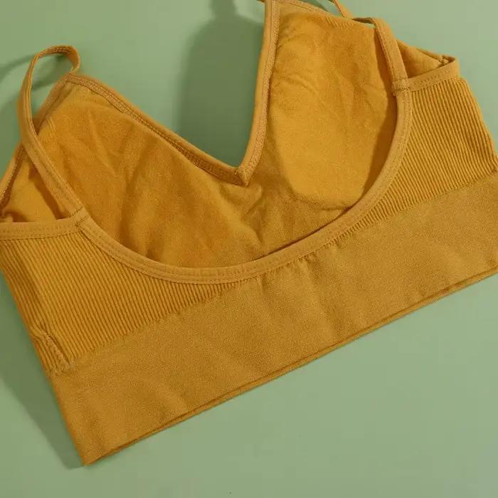 Soutien-gorge de sport sans couture pour femmes, sous-vêtements sexy, soutien-gorge de sport, string taille basse, ensembles courts, vêtements deux pièces