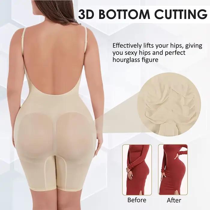 Combinaison dos nu sans couture pour femmes, combinaisons de batterie, vêtements en saillie à couverture complète, cuisse mince, corps trempé, bas du dos, lifting des fesses, amincissant