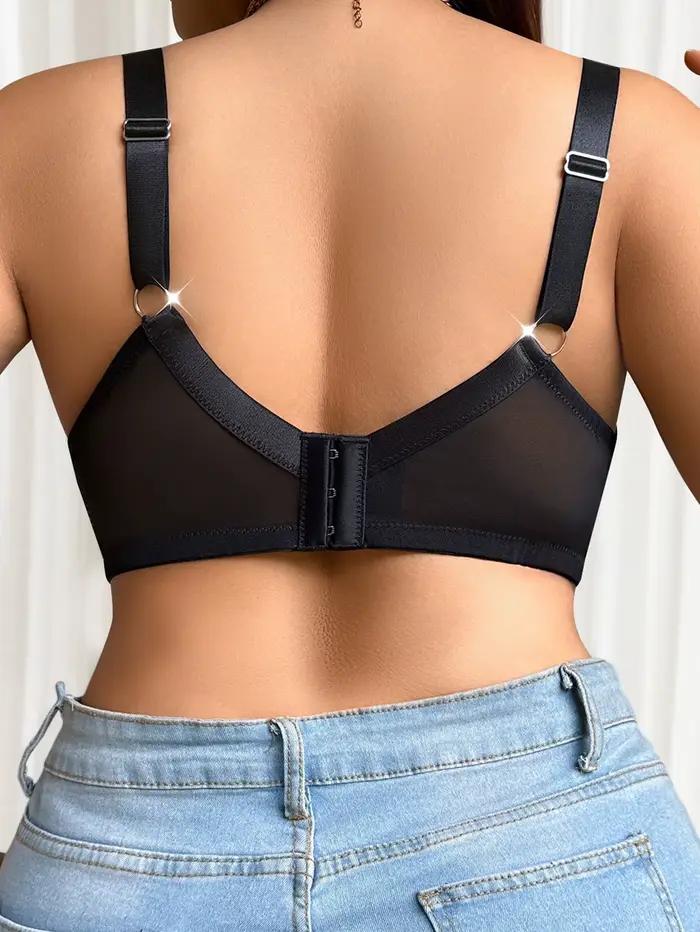 Veľká veľkosť sexy módna Lingerie bez drôtov s predným zapínaním celoprsná podprsenka čierna veľké veľkosti spodnej bielizne 1XL-5XL MR3527