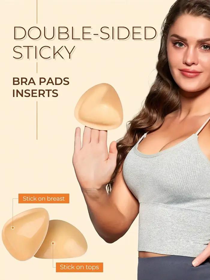 2/1 paires d'inserts de soutien-gorge adhésifs double face, inserts de soutien-gorge adhésifs effet neige, soutien-gorge push-up adhésif, coussinets auto-adhésifs pour un effet liftant ultra instantan