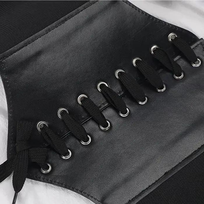 Corset femme gaine amincissante Sexy large ceinture en cuir Cummerbunds sangle ceintures pour femmes taille haute minceur Corsets et Bustiers