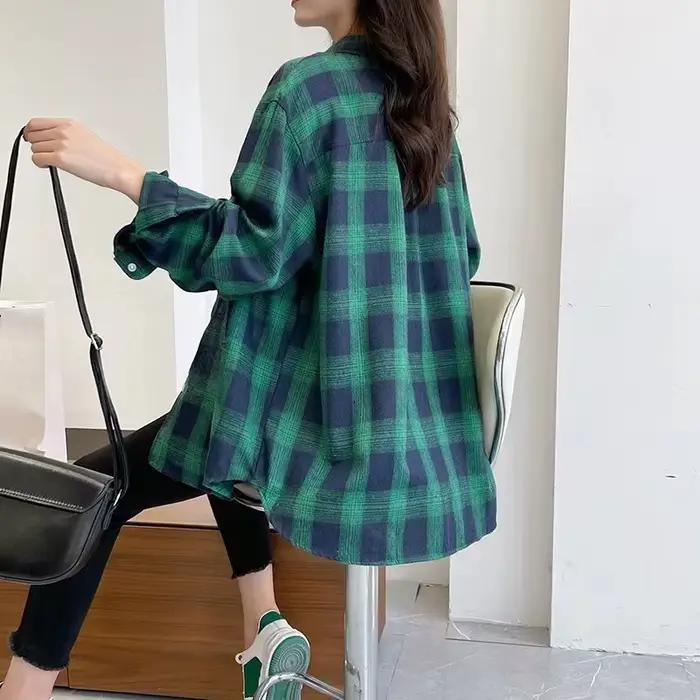Preppy štýlová blúzka s dlhými rukávmi pre ženy