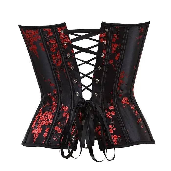 Dámsky korzet s kvetinovým žakárom, sťahujúci pás, sexy bustier, trendy