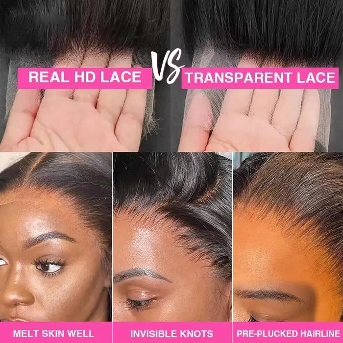 HD priehľadná čipková predná parochňa 13x4 13x6 Body Wave predholená