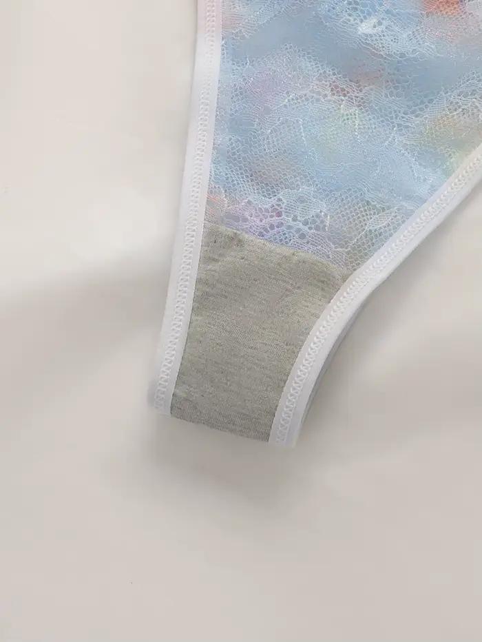 Sexy priehľadný čipkový set spodnej bielizne pre ženy s oceľovými obručami