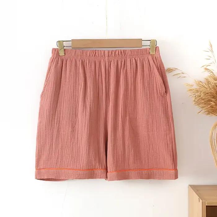Pantalon de pyjama en pansement de coton pur pour femmes, vêtements de nuit d'été, shorts pour femmes, vêtements de nuit pour femmes, pantalons pour la maison, nouveau