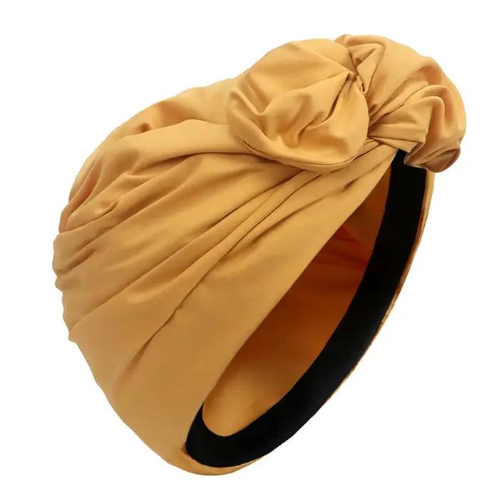 Moslimský šál čiapka bavlnený čelenka africký elegantný retro turban pre dámy čiapky moslimské