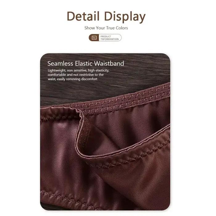 Culottes Extensibles pour Femmes, Respirantes, Taille Basse, en Soie Glacée, Séchage Rapide, Douces pour la Peau, en Satin, Lingerie Féminine