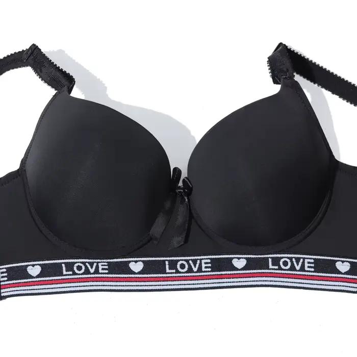 BEAUWEAR – Športová podprsenka s pruhmi a potlačou písmen