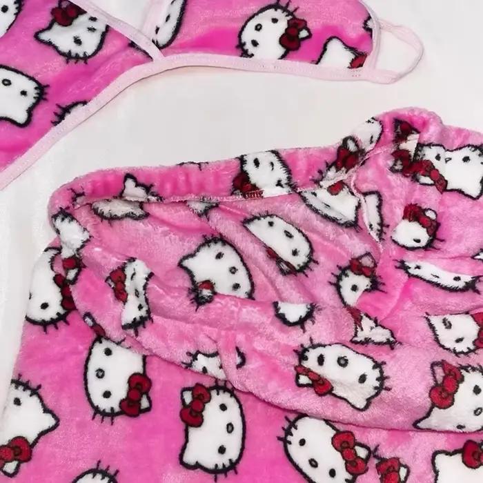 Hello Kitty dámske pyžamo dvojdielne Sanrio Anime Kawaii ženy domáce spodné prádlo roztomilé letné plavky podprsenka šortky dievča Bikiny