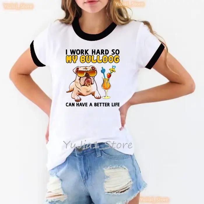 Tričko s potlačou "I Work Hard" pre ženy