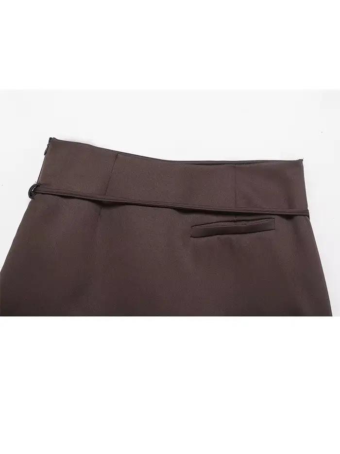Culottes courtes pour femme HH, mode, polyvalentes, simples, avec ceinture décorative, printemps, unies, confortables, poches, fermeture éclair latérale