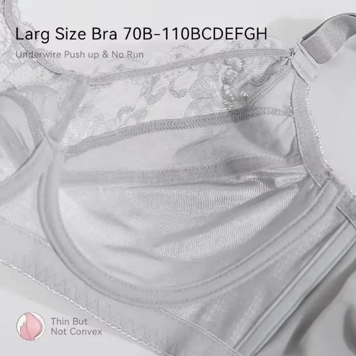 Soutien-gorge Push Up grande taille pour femmes, Lingerie transparente, Sexy, couverture complète, sous-vêtements, minimiseur en dentelle, BH