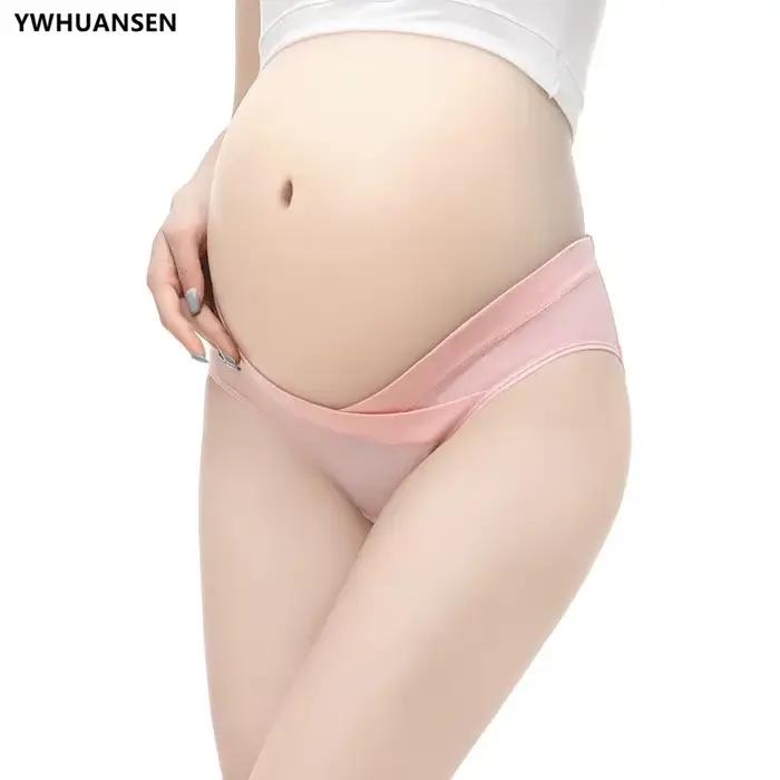 Sous-vêtements de maternité en coton pour femmes enceintes, culotte post-partum sous bosse, culotte de soutien du ventre douce en forme de V, respirante