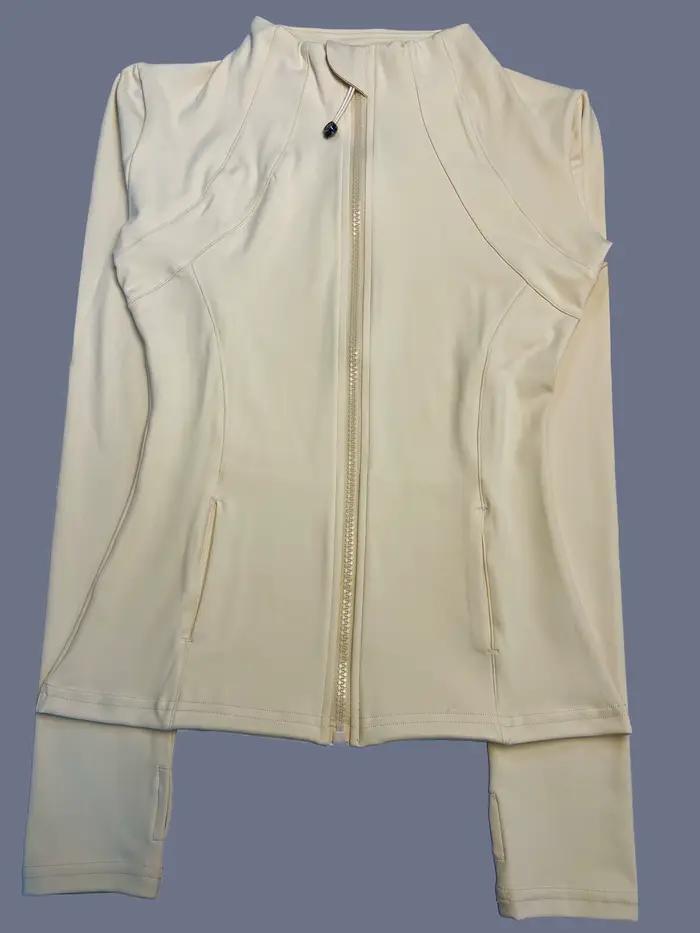 Veste Fitness Femme Polyester Élasthanne Coupe Ajustée Pour Yoga Jogging Course à Pied Cycles Occasions Spéciales