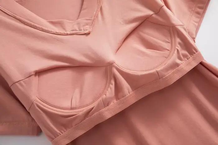 Modal Cotton Soft Night Dress Women Short Sleeve Bra Padded Casual Nightgowns Female Sleepwear For Sleeping Nightshirt M-3XL