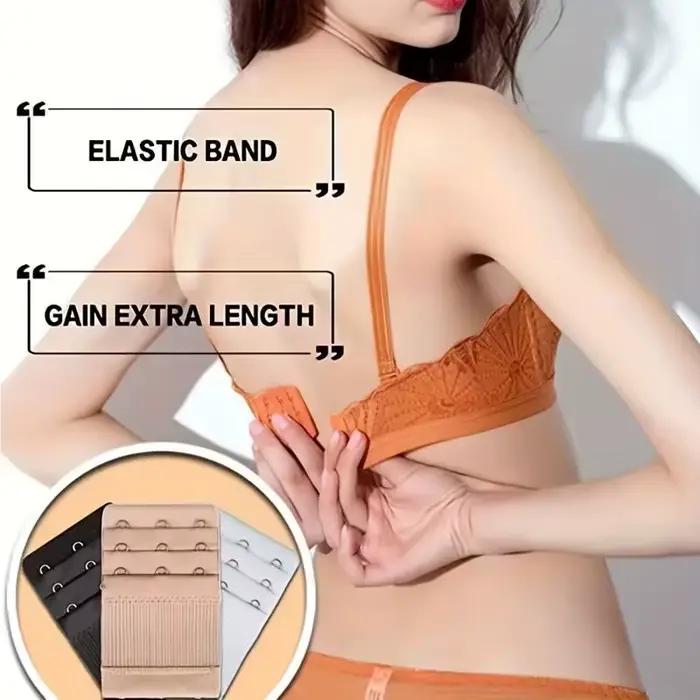 Extension de sangle de soutien-gorge 4 pièces à 3 crochets ; Clip de sangle de soutien-gorge confortable et réglable ; Accessoire de lingerie pour femme