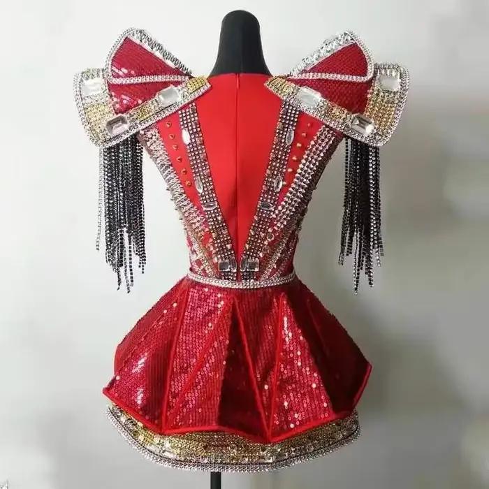 Krištáľový body catsuit s kamienkami pre tanečníkov