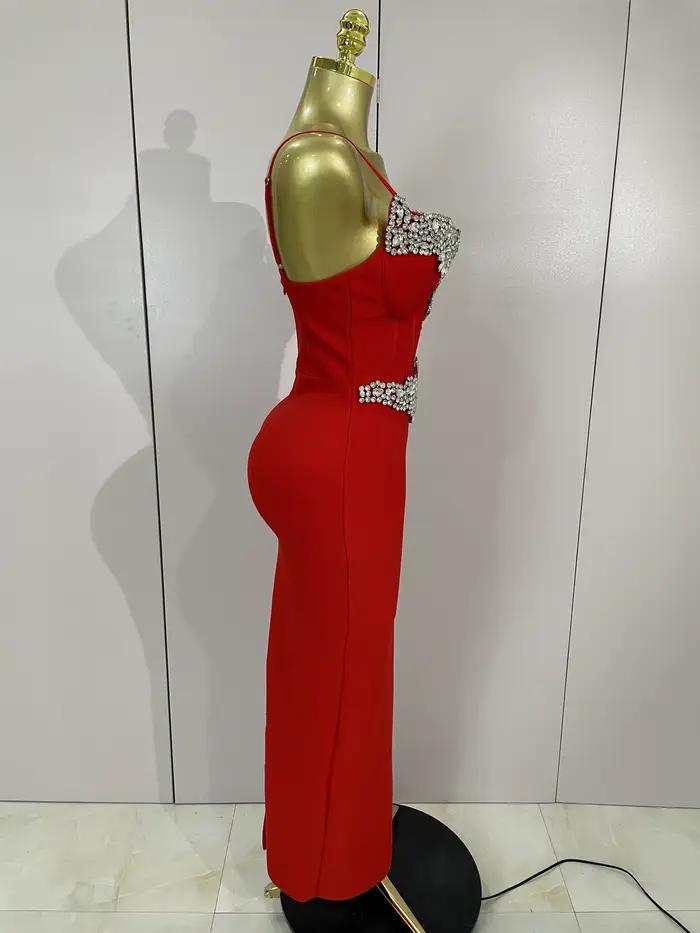 Luxusné ženy diamanty Sexy perly obväz dlhé šaty priliehavé elegantné 2025 celebrita večierok narodeninová oslava ples
