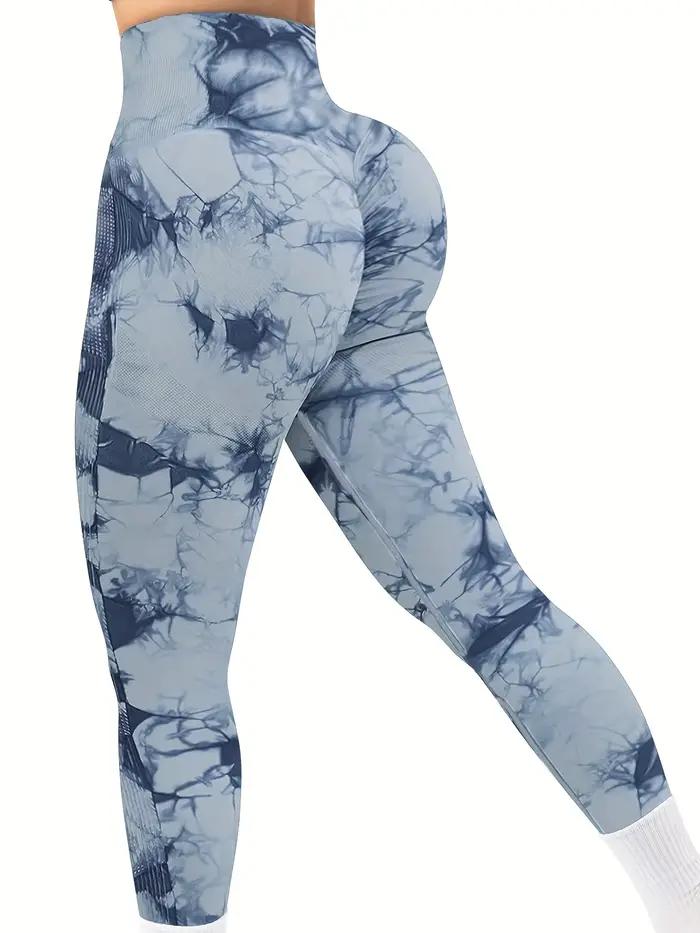 Bezšvové tie dye legíny s vysokým pásom pre ženy
