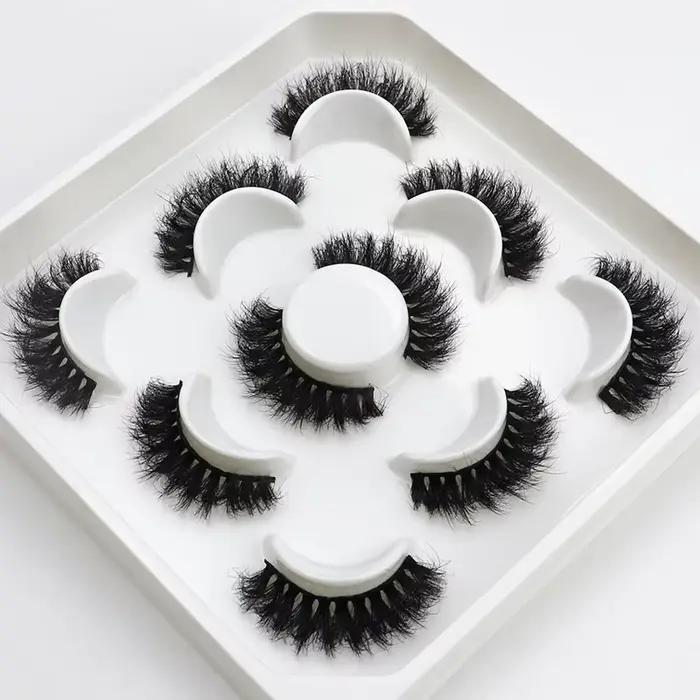 Nové 5 párov 15-25mm 3D norkové riasy veľkoobchodné prírodné umelé