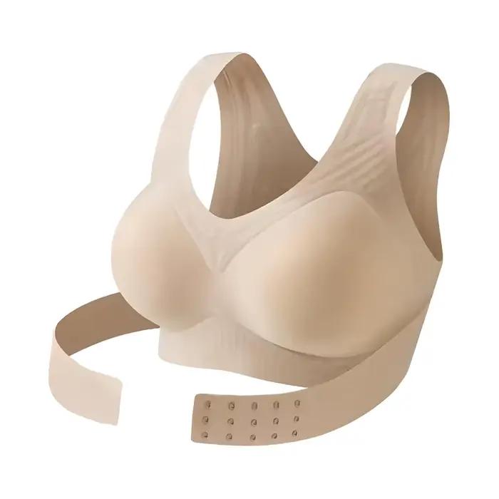 Soutien-gorge liftant et correcteur de posture pour femme, à fermeture avant, sans armatures, rembourré, couvrance complète, soutien dorsal, pour l'alignement de la colonne vertébrale