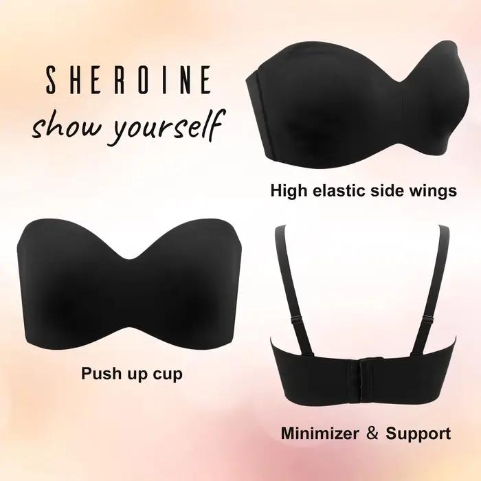Soutien-gorge sans bretelles multi-voies antidérapant, soutien complet, Bandeau Convertible, Invisible, à armatures, taille B-G, sous-vêtements à grande tasse