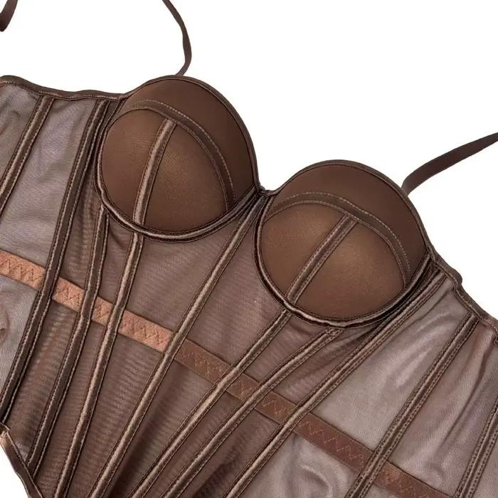 Elegantný korzetový top z priedušnej sieťoviny
