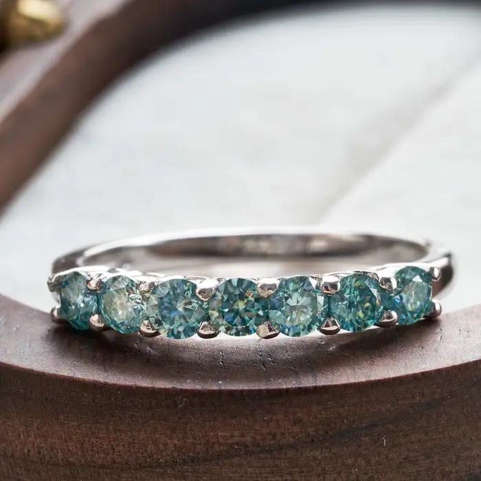 Moissanitový prsteň okrúhly Sterling striebro 0.7CT D farba VVS1 EX