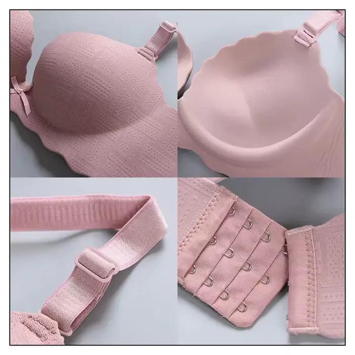 Ensemble de soutien-gorge push-up épaissi pour petits seins, sous-vêtements push-up en V profond, sans anneau en acier, poitrine plate, soutien-gorge spécial
