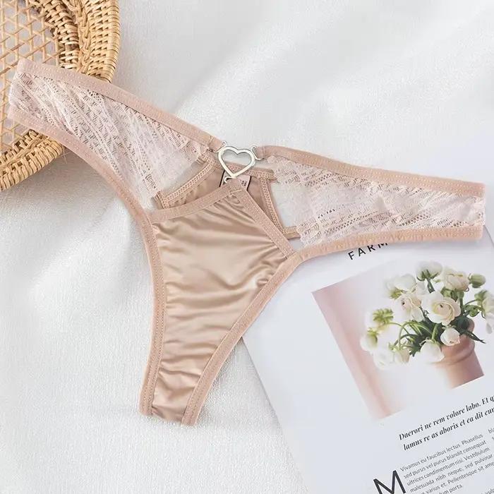 String européen taille basse sans couture pour femme, sous-vêtement confortable, culotte sexy en dentelle, lingerie féminine