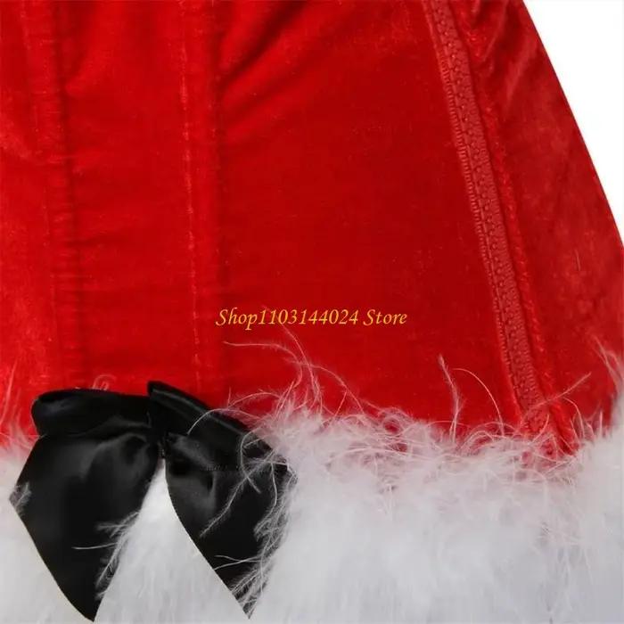 N5ke Lingeries Noël pour femmes Costume Santa Sexy Bustier Corset Top Body Body Garter Lingeries Performances Vêtements