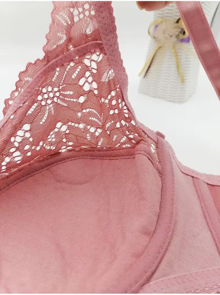 Soutien-gorge transparent pour femme, grande taille, sexy, en dentelle, avec armatures, push-up, rembourré en coton, BH C17